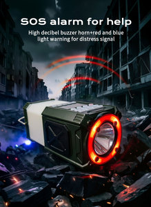 Luz <span class=keywords><strong>de</strong></span> Camping Portátil, Radio Bluetooth, Lector <span class=keywords><strong>de</strong></span> Tarjetas TF, Luz <span class=keywords><strong>de</strong></span> Lectura, <span class=keywords><strong>Alarma</strong></span> Sonora y Luminosa SOS, Banco <span class=keywords><strong>de</strong></span> Energí<span class=keywords><strong>a</strong></span> <span class=keywords><strong>de</strong></span> Manivela, Pantalla LCD - Product Image 3