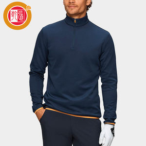 Suéter de Golf de Media Cremallera para Hombre de Alta Calidad OEM, Personalizado con Estampado, Cuello Alto de Algodón y Poliéster para la Temporada de Primavera - Product Image 1