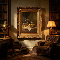 Cadre photo baroque en or antique, orné de sculptures, en bois de luxe, pour peinture à l'huile, décoration murale de mariage, style victorien