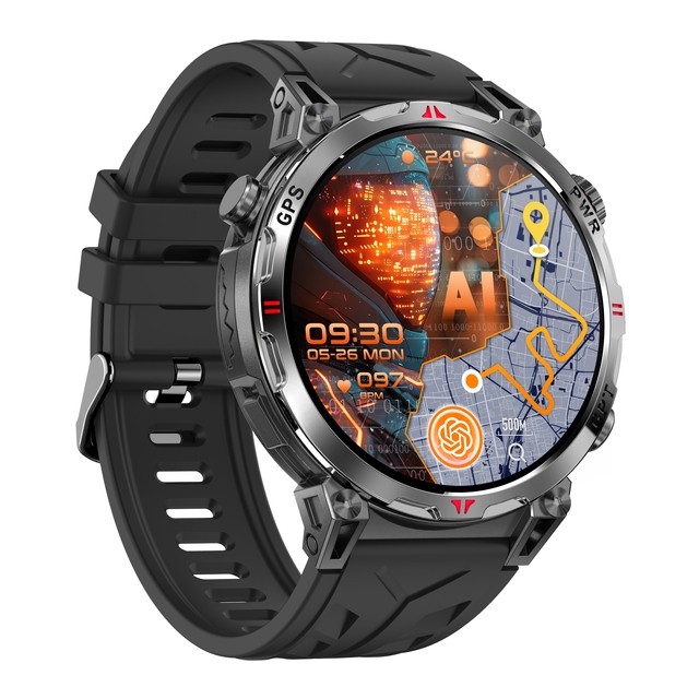 2026 3ATM Waterproof Smart Watch Outdoor GPS Adventures Magnetic Charging AMOLED IOS BestPerformance Alarm Clock Rubber Band