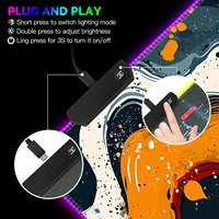 Tapis de Souris Gaming LED RGB Personnalisé avec Impression, Base Antidérapante en Caoutchouc de 4 mm, Tapis de Bureau avec Statut de Stock pour Configuration Esports