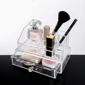 Acrylic Clear Stackable Make Up Organizers For Counter Cosmetic Display Cases Skin Care For Vanity Box With Factory Wholesale