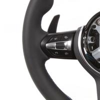   Volant en cuir pleine fleur de qualité supérieure, forme D, adhérence améliorée, luxe, remplacement pour la plupart des modèles, performance racing