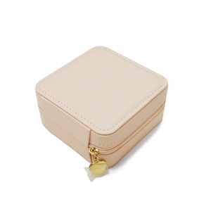 2024 Newest <b>Earrings</b> Necklace Ring Storage <b>Box</b> Portable Simple Pu Leather Travel Jewelry <b>Box</b> for Girls - Product Image 2