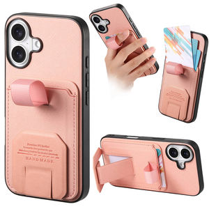 Étui portefeuille antichoc en cuir PU pour iPhone 17 avec porte-cartes, dragonne et béquille pliable - Product Image 2