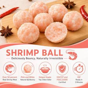 Bolas de Camarón Premium, Surimi de Camarón, 50% Camarón Real |   Pelota Rebotante QQ Rosa y <span class=keywords><strong>Blanca</strong></span> |   Hotpot IQF |   HACCP FSSC22000 |   Caja - Product Image 3