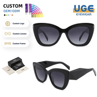 Lunettes de soleil rétro œil-de-chat polarisées, monture en acétate surdimensionnée de créateur, marque de luxe unique pour femme, idéales pour les vacances
