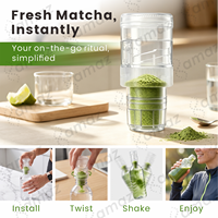 Poudre de Matcha en Capsules – Boisson Instantanée au Thé Vert Prête à Mélanger avec Couvercle Bouteille – Marque Privée OEM – Fabricant d'Emballages Personnalisés