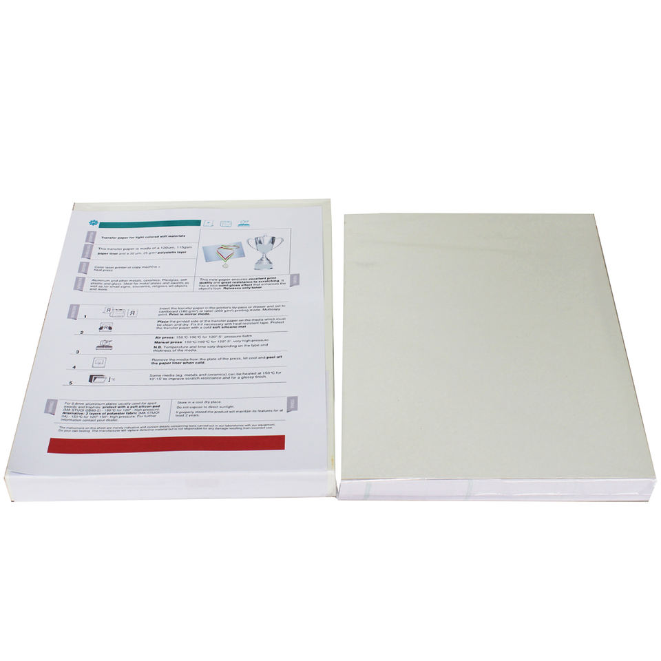 A4 Laser Printing Transfer Paper for Pen Plastic Mug Cup Plate 100PCS Per Bag