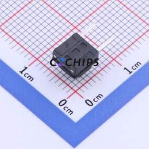 YTS1K0162FBT00 Tactile Switch Bent Lead Through Hole,6x6mm Switch Single Pole Single Throw Round Button 2.5N Right Angle Insert - Product Image 2