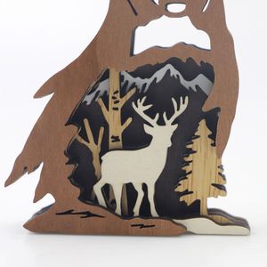 Adornos Navideños de Madera con Forma de Ciervo, Creativos, para Decoración del Hogar y Recuerdos de Viaje, Venta al Por Mayor, Dropshipping - Product Image 4