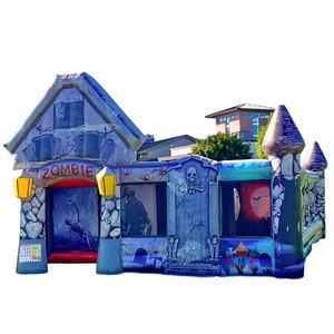 Labyrinthe gonflable d'Halloween hanté pour adultes et enfants, 8x8m, capacité de 5 à 10 personnes, maison hantée d'Halloween, laser game - Product Image 1