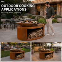 Barbecue et foyer extérieur en acier Corten robuste pour jardin