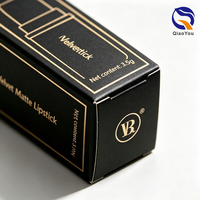Boîte d'emballage en carton noir mat de luxe pour gloss à lèvres liquide, vente chaude