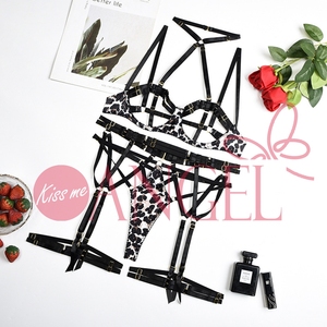 KISS ME ANGEL custom private leopard lingerie technology è legato push up seno ragazza carina reggiseno <span class=keywords><strong>sexy</strong></span> slip set immagini - Product Image 5