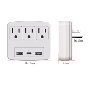 Multipresa da Parete 6 in 1 con 3 Prese AC e Porte USB A e USB C per Ricarica Rapida, Dimensioni Compatte per Camera da Letto, Cucina, Viaggi - Product Image 4