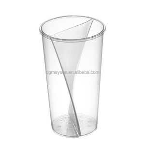 أكواب مزدوجة قابلة للتفكيك من البلاستيك المنقسم للاستمتاع بفقاعات 20 أونصة أكواب مزدوجة لحصة شاي بوبا - Product Image 5