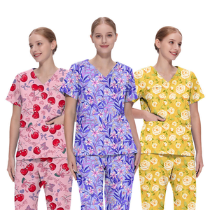 <span class=keywords><strong>Divisa</strong></span> Ospedaliera da Donna con Stampa Cartoon, Nuovo Set con Pantaloni Dritti, Comoda Uniforme per Infermiere e Medici - Product Image 6