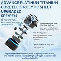 Cangkir Generator Air Hidrogen 230ML 5000ppb dengan Logo Kustom, Teknologi SPE PEM, Ionizer Alkali Hidrogen Elektrik untuk Penggunaan Rumah Tangga dan Luar Ruangan
