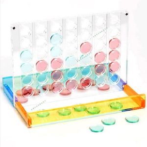 Sang Trọng Tùy Chỉnh Acrylic Trò Chơi Cờ Vua Đầy Màu Sắc Bàn Cờ Vua Bốn Kết Nối Trò Chơi Thiết Lập <span class=keywords><strong>Mini</strong></span> Lucite 4 Trong Một Hàng Kết Nối 4 Trò Chơi Cho Trẻ Em - Product Image 1