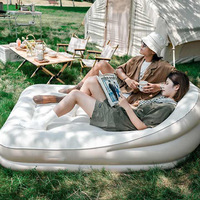 Canapé gonflable d'extérieur moderne en PVC floqué, écologique, à gonflage automatique, pour festival de musique, camping et détente