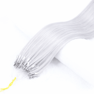 Extensions de cheveux naturelles à micro-boucles, lisses, couleur argent, en cheveux humains pour femmes - Product Image 6