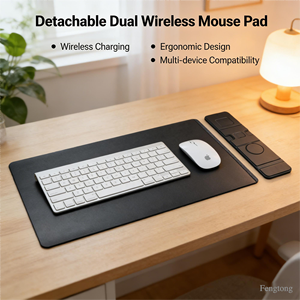 Alfombrilla de Carga Inalámbrica 3 en 1 de 15W, Desmontable, de Doble Capa, Magnética, para Escritorio, con Soporte para Teléfono, Compatible con iPhone, Watch y AirPods - Product Image 1