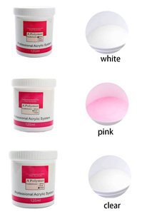 120ml /Jar Nail Art Acryl pulver Weiß/Klar/Rosa Carving Crystal Polymer 3D Tauch nagel Acryl pulver für Nagel verlängerung - Product Image 5