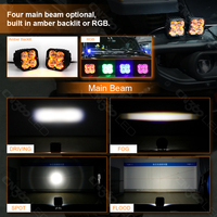Feux de brouillard LED jaunes de 3 pouces, 20W, avec rétroéclairage ambre pour camion 4x4, pick-up, SUV