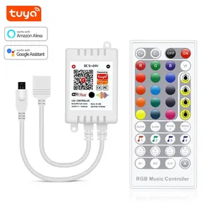 Alexa-Tira de luces LED RGB inteligente, controlador WiFi de 12V y 24V, Compatible con Alexa y Google Home