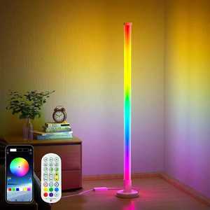 Lampu lantai LED RGB Nordic Modern, lampu dalam ruangan ruang tamu dekoratif Tripod dudukan sudut kontrol aplikasi jarak jauh kantor minimalis - Product Image 1