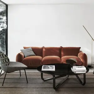 Crème Wind Brood Sofa Woonkamer Klein Appartement Online Fluwelen Doek Sofa Designer Eenvoudige Creatieve Bank