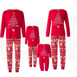 2025 Piyama Natal Hangat Motif Bunga untuk Keluarga, Bahan Rajut Polyester/Katun, Set Piyama Wanita Pria Anak, Liburan Musim Gugur - Product Image 3