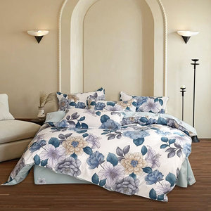 Nhà máy giá rẻ giá kỹ thuật số in thoải mái tấm ga trải giường Polyester tùy chỉnh 6 cái Bộ đồ giường đặt - Product Image 1