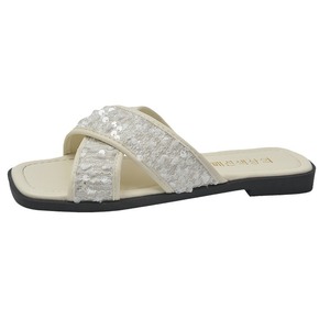ashion Flat <b>Small</b> Cross Soft Slippers Womens Summer Outer Wear 2024 New Fashion Sequin Beach Cool231 231 - Product Image 5