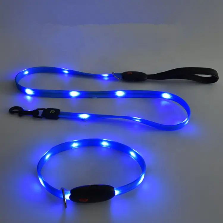 USB LED Hunde halsband NEU Night Illuminated Glowing Luminous Light Hunde halsbänder hochwertige Pu LED Hunde halsband wiederauf ladbar