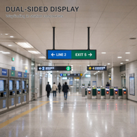 Alışveriş Merkezi Koridoru Yürüyüş Yolu Çift Ekranlı Çift Taraflı Gerilmiş Bar LCD Ekran Asılı Reklam Ekranı WiFi Android İç Mekan
