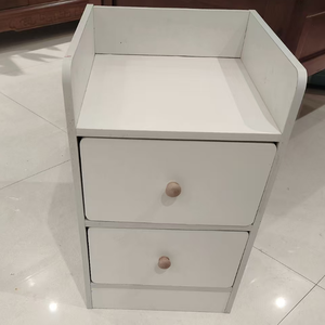 Mueble de Almacenamiento Moderno de Madera de Teca Maciza para Junto a la Cama, con 2 Cajones, para Dormitorio - Product Image 4