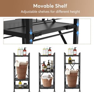 <span class=keywords><strong>Scaffale</strong></span> Pieghevole Moderno per Casa, 5 Ripiani, Metallo Leggero con Protezione Anticorrosione, Espositore - Product Image 4