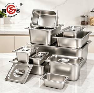 Nouveau produit, toutes tailles, haute qualité, bac GN en acier inoxydable 201 avec couvercle, récipient gastronorme pour cuisine commerciale - Product Image 1