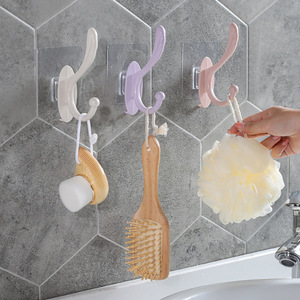 Wall Hook Plastic Self Adhesive Single Tier For Bathroom Kitchen <b>Clothes</b> <b>Storage</b> Mounting - Product Image 3
