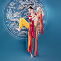 Costume de danse classique chinoise pour femmes adultes, style traditionnel chinois, performance d'opéra Dunhuang Feitian, polyester numérique