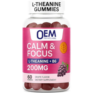 OEM 200mg L-Theanine Gummies L Theanine Gummy Supplement with Vitamin B6 Focus and Calm Vitamins Supplement - Product Image 1