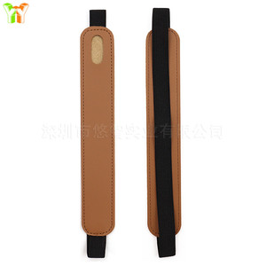 Single iPad Pen Sleeve Cover with Elastic Pen Holder, Leather Conference <b>Notebook</b> Strap Pen Bag Protective Cover - Product Image 4