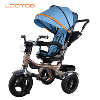 Usine de Hebei en Chine, nouveau modèle de lumière LED, 360 degrés, 4 en 1, 3 roues, poussette pour enfants, tricycle