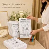 Livre d'activités de coloriage de mariage, carte en papier DIY pour enfants, couverture de journal personnalisée, fournitures pour faveurs
