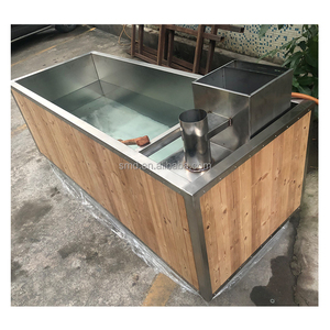 Baignoire de <span class=keywords><strong>spa</strong></span> en <span class=keywords><strong>bois</strong></span> de cèdre pour 1 personne Baignoire à eau chaude avec refroidisseur électrique Fabricants de bains à remous à <span class=keywords><strong>bois</strong></span> chinois - Product Image 3