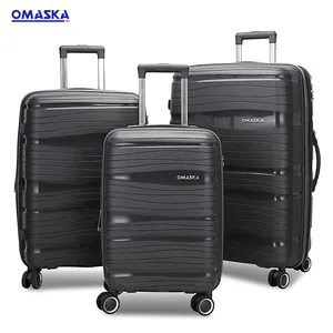 OMASKA Custom Men PP valigia bagaglio 3 pezzi Set Spinner 20 24 28 pollici PP Trolley Bags