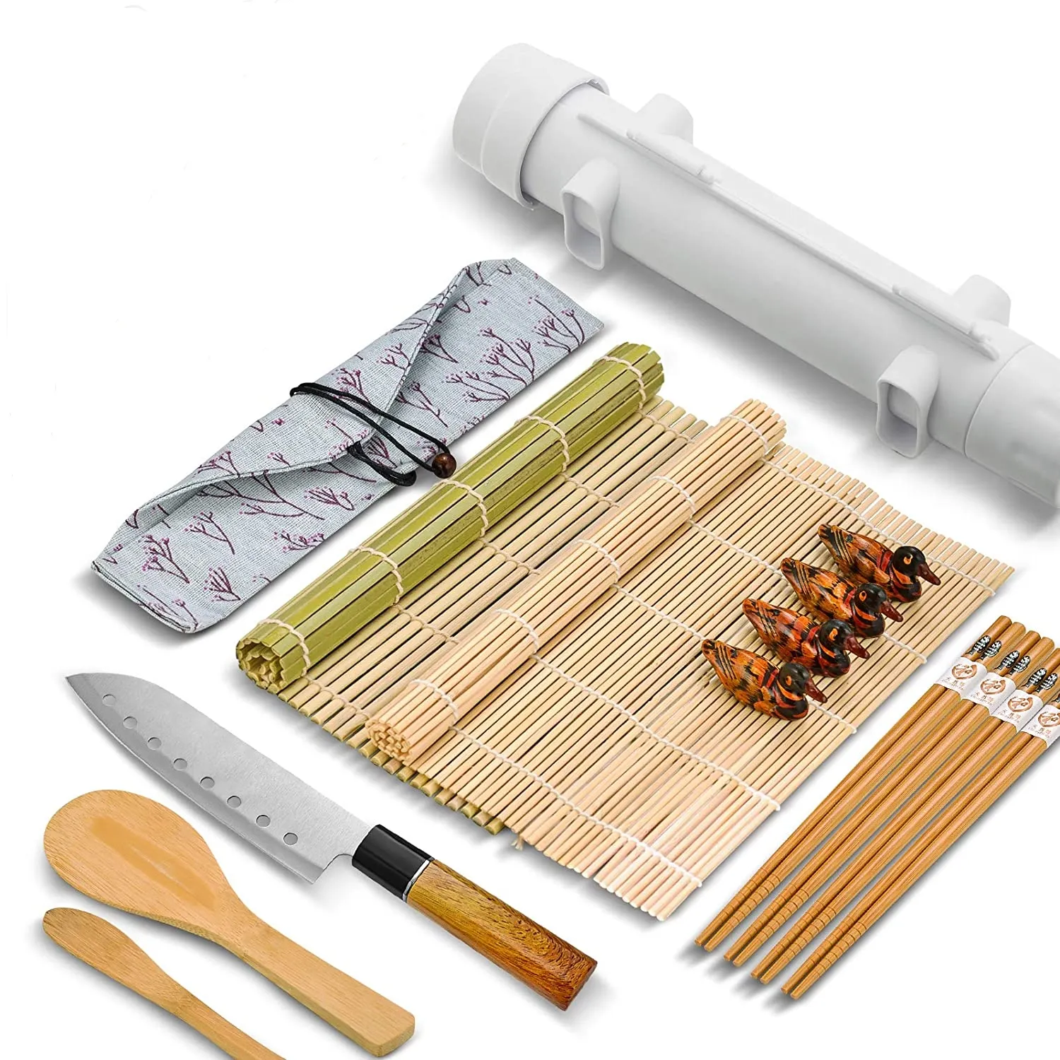 Bazooka — Kit pour fabriquer le Sushi portable, 15 pièces, plateau à roulement en bambou, moule, Machine pour Sushi, à faire soi-même