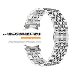 Bracelet de montre en métal pour Samsung Galaxy Watch 6 5 4 44 40 45mm Band Watch 6 Classic 47 42 46mm No Gaps 7 Bandes Bracelet en acier inoxydable - Product Image 5